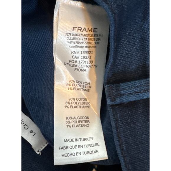 Frame Denim Le Crop Flare Jeans Fiona Flared Denim Womens 23 Bootcut Dark Wash - Picture 7 of 8